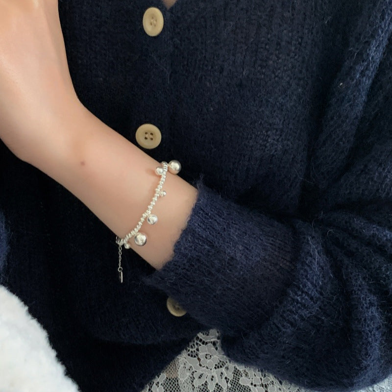 S925 Sterling Silver Round Bead Bracelet for Layering