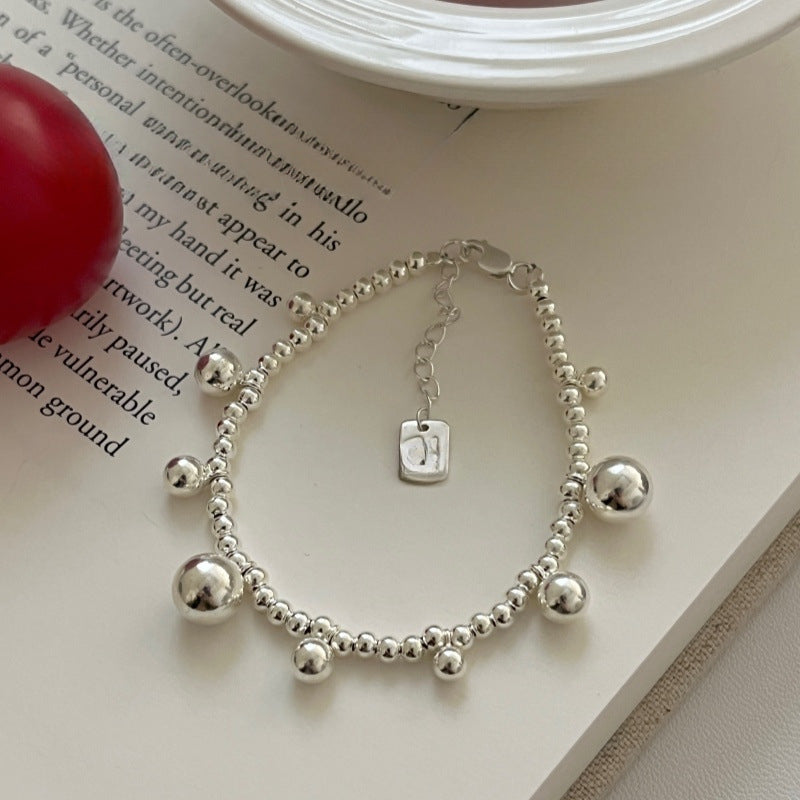 S925 Sterling Silver Round Bead Bracelet for Layering