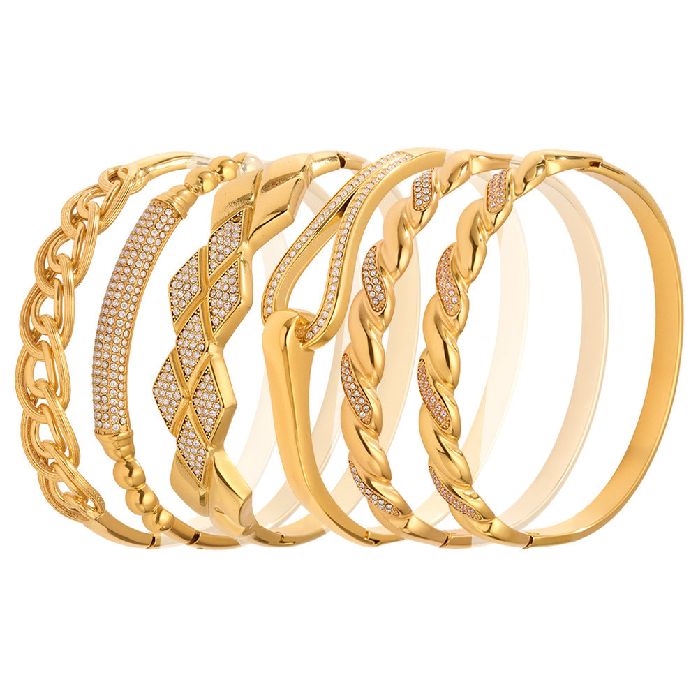 Stainless Steel Zircon Bracelet Titanium Steel Bracelet