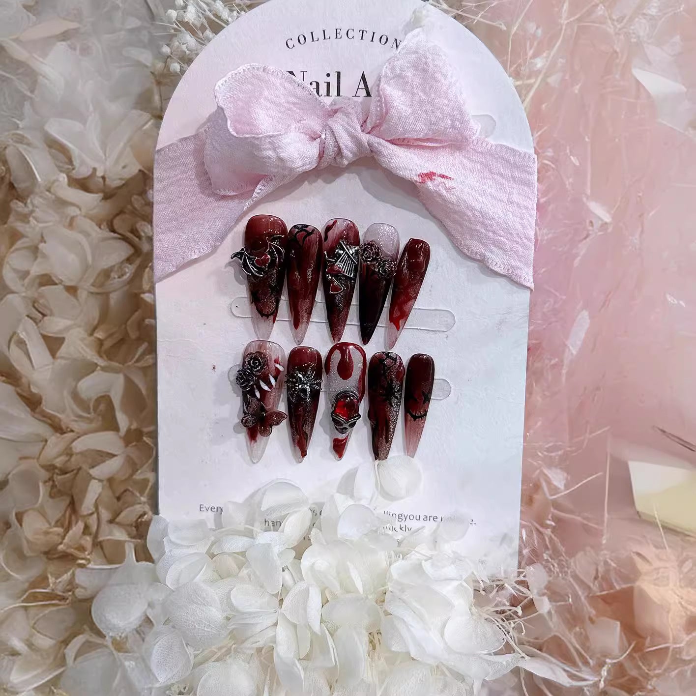Halloween Handmade Armor Wearing Harry Potter Broom Blood Sacrifice Removable Fake Nails