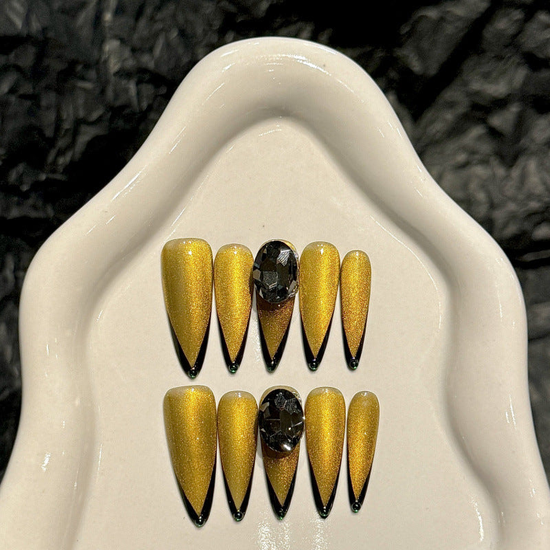 European and American Style Exaggerated Niche Abstract Heavy Industry Carved Handmade Nail Art