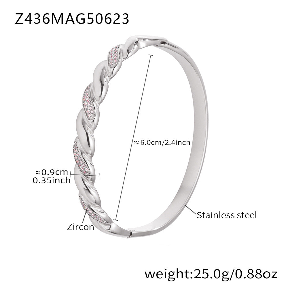 Stainless Steel Zircon Bracelet Titanium Steel Bracelet