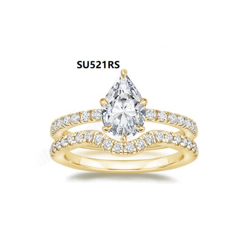 Light Luxury Layered Ring for Women, 925 Sterling Silver with Moissanite 1 Carat Wedding Ring with Certificate