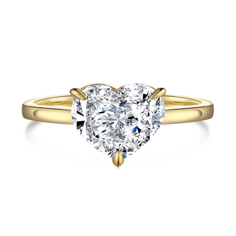 S925 Sterling Silver Ring with Female Design Sense, Super Sparkling Geometric Ice Flower Cut Zircon Ring
