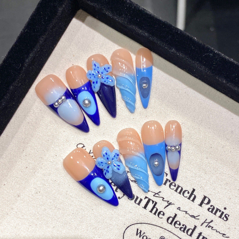 European and American Style Exaggerated Niche Abstract Heavy Industry Carved Handmade Nail Art