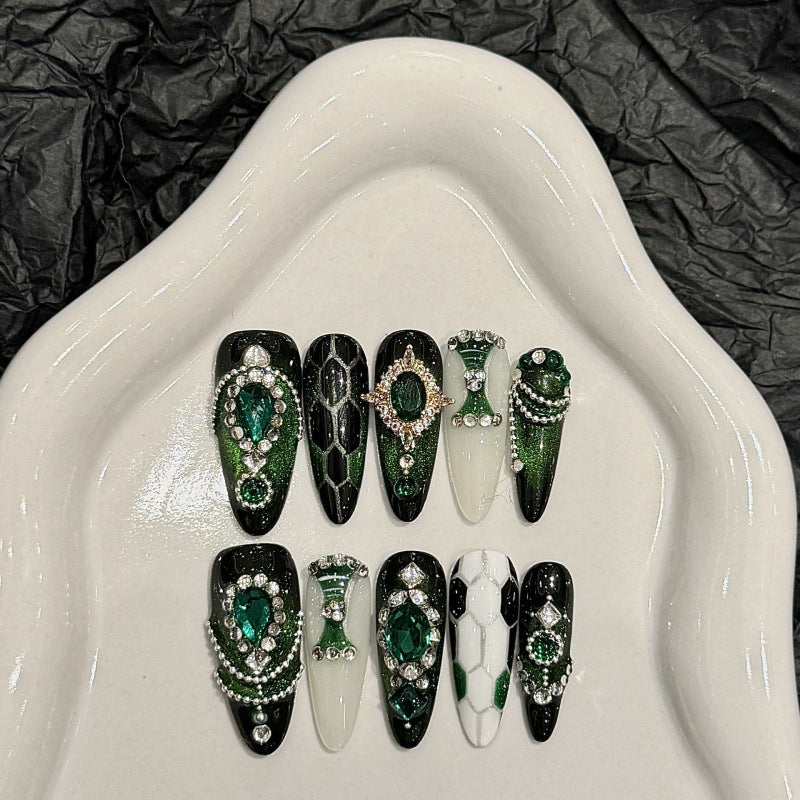 European and American Style Exaggerated Niche Abstract Heavy Industry Carved Handmade Nail Art