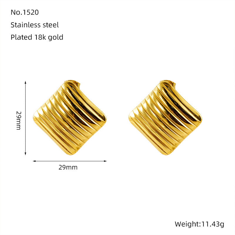 Pendientes geométricos minimalistas y de moda para mujer, diseño versátil y elegante, pendientes de acero inoxidable