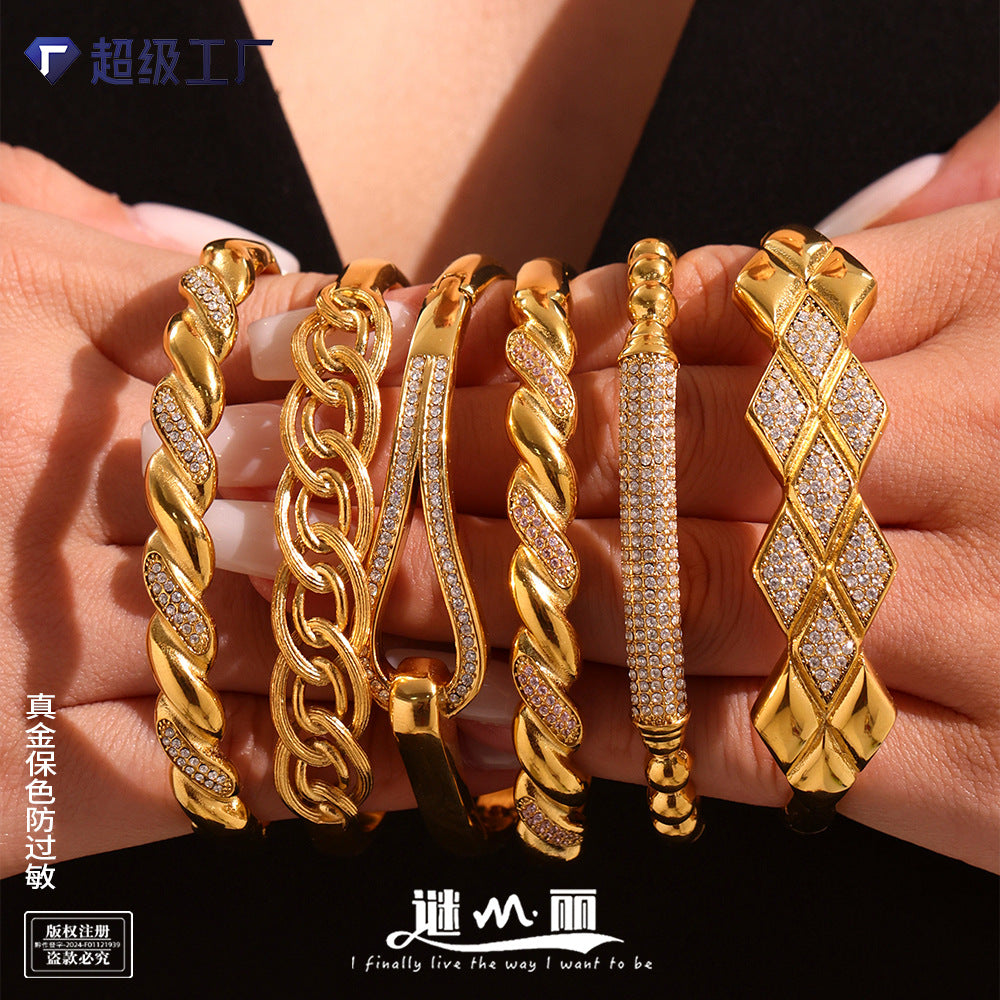 Stainless Steel Zircon Bracelet Titanium Steel Bracelet