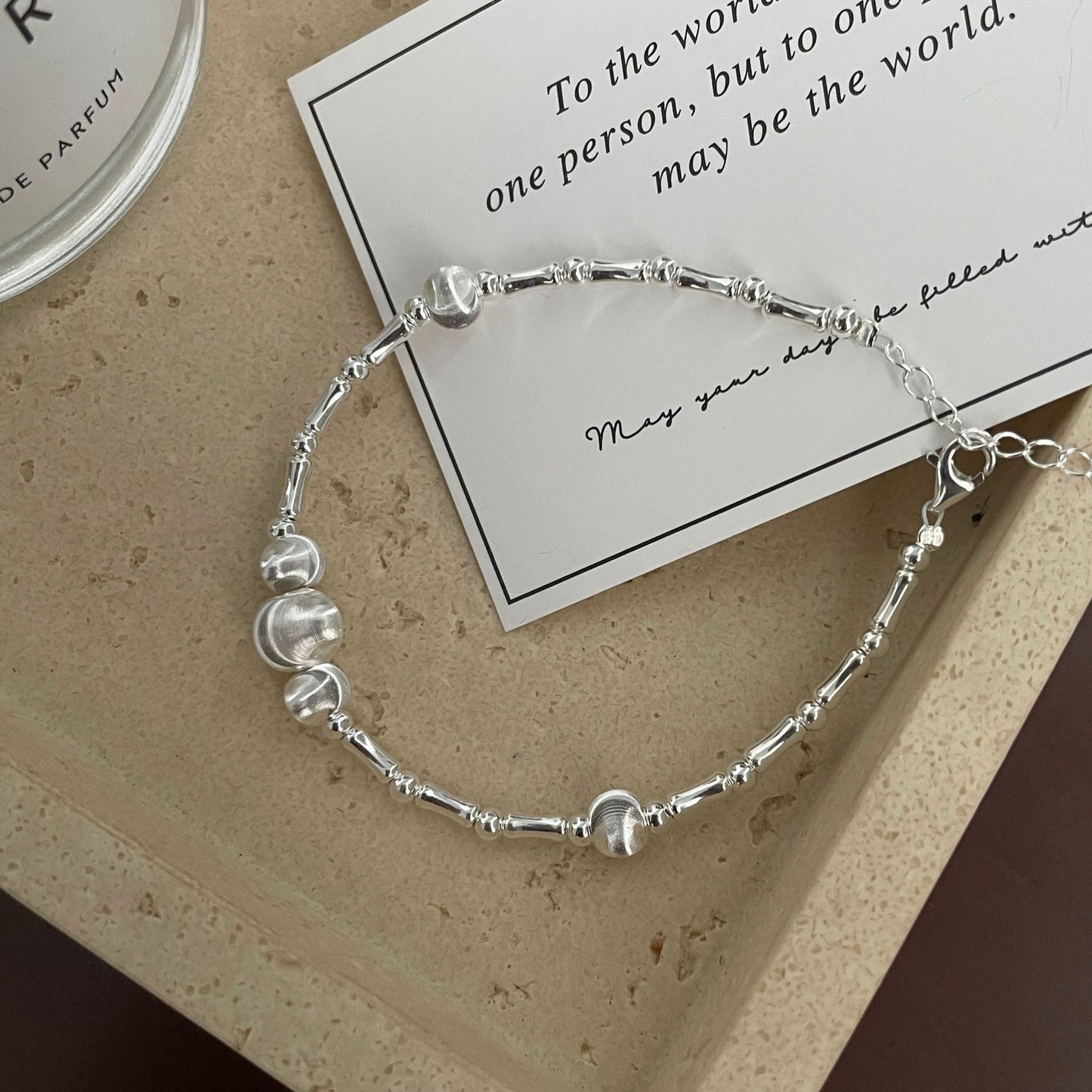 S925 Sterling Silver Cat Eye Bracelet Vintage Accessory
