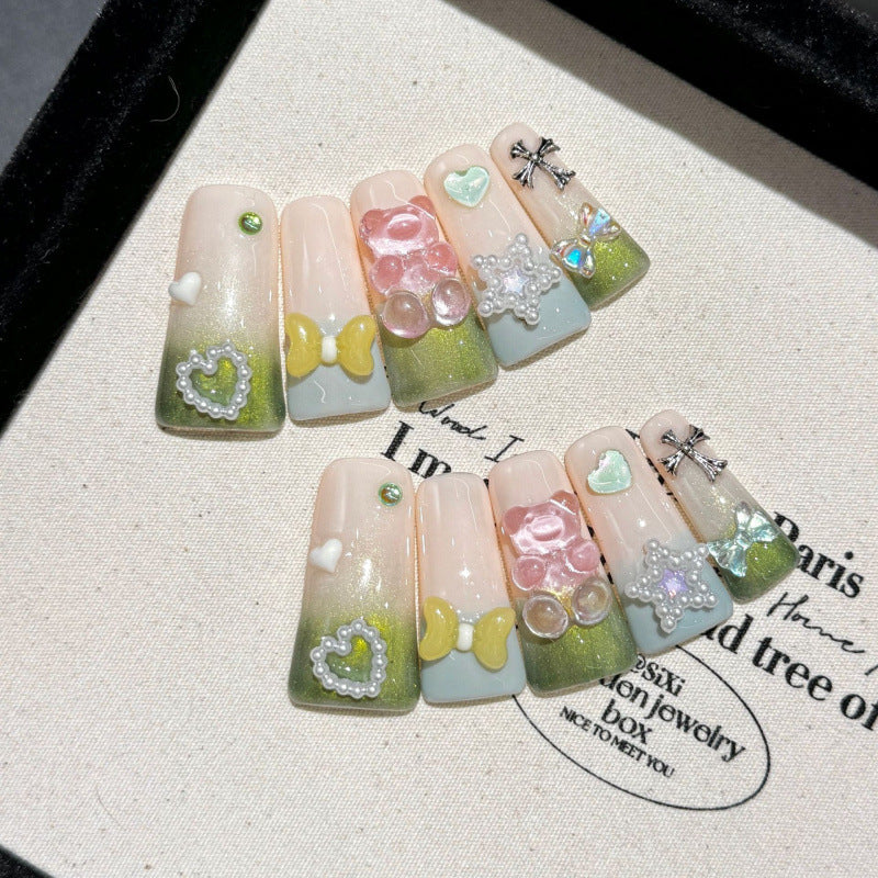 European and American Style Exaggerated Niche Abstract Heavy Industry Carved Handmade Nail Art