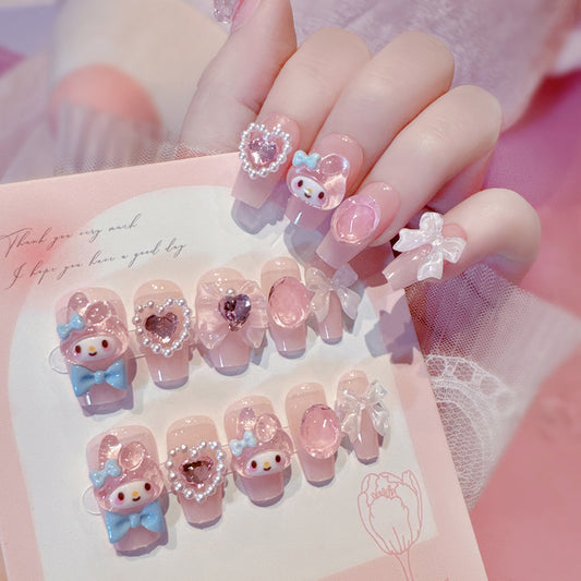 Dopamine Wearing Nail Art for Beautiful Girls, Cute Wearing Nail Stickers, Cute Wearing Nail Art