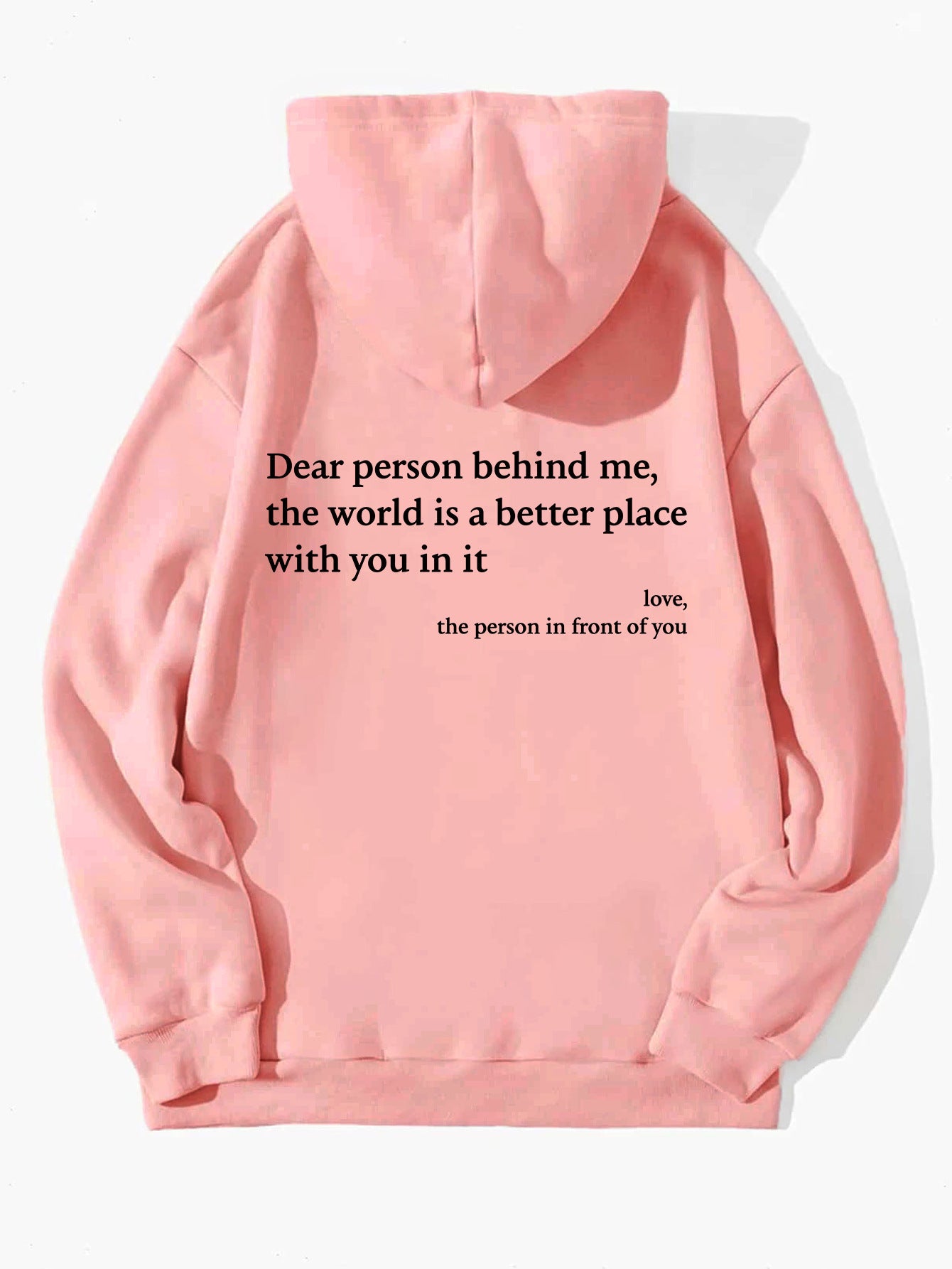 Sudadera con capucha de terciopelo para mujer, con estampado de letras en color liso, bolsillo canguro y cordón ajustable