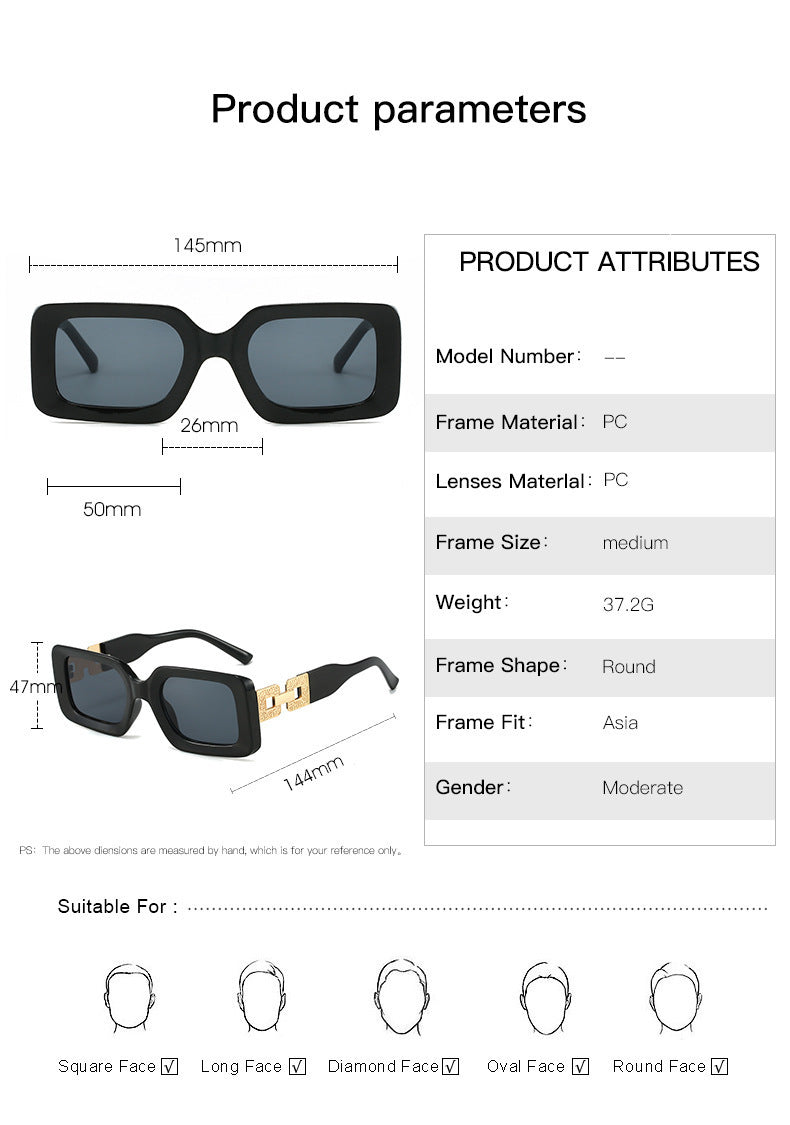 Gafas de sol con montura rectangular para mujer