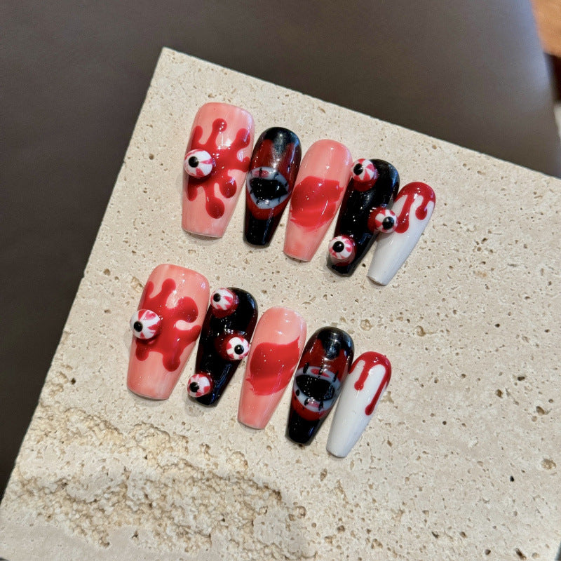 European and American Style Exaggerated Niche Abstract Heavy Industry Carved Handmade Nail Art