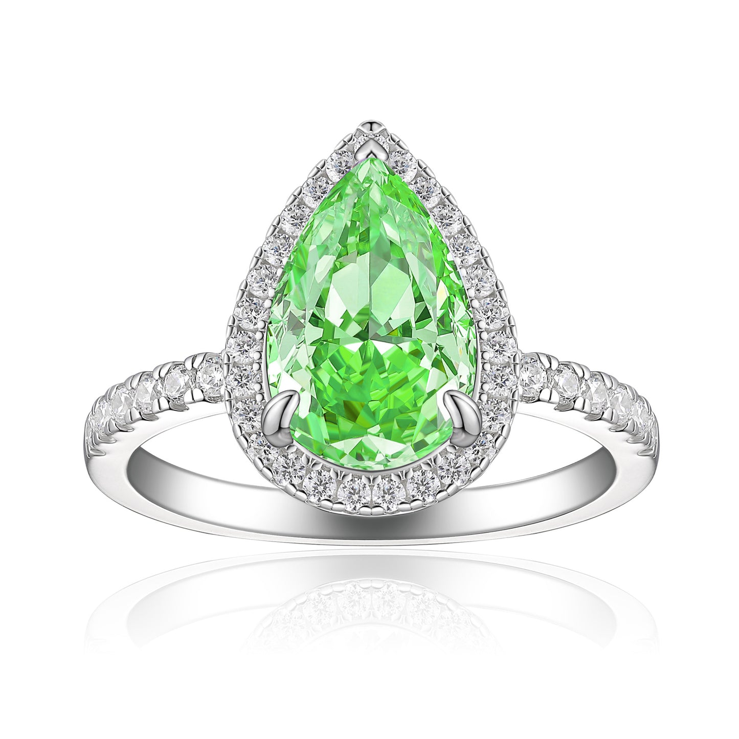 S925 Sterling Silver 8 * 12 Droplet Shaped High Carbon Diamond Ring with A Luxurious and Luxurious Feel, Featuring Fireworks and Ice Flower Cut 8A Zircon Silver Ring