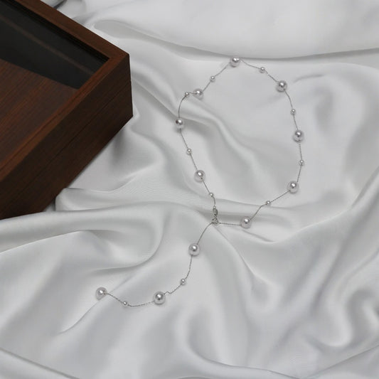 925 Silver Starry Sky Pearl Necklace, Elegant Necklace for Women, Clavicle Chain Jewelry