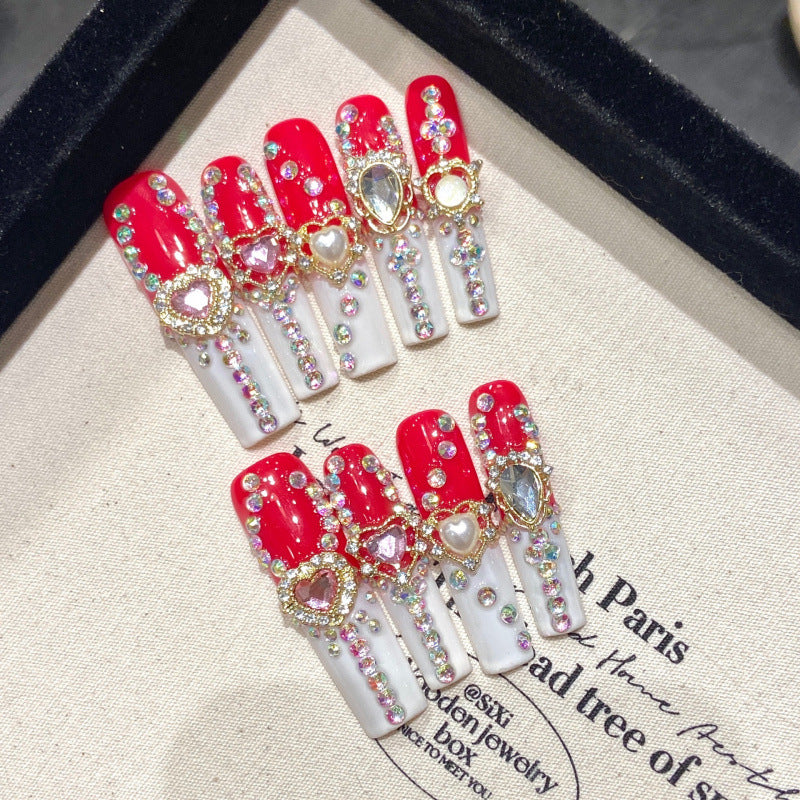 European and American Style Exaggerated Niche Abstract Heavy Industry Carved Handmade Nail Art