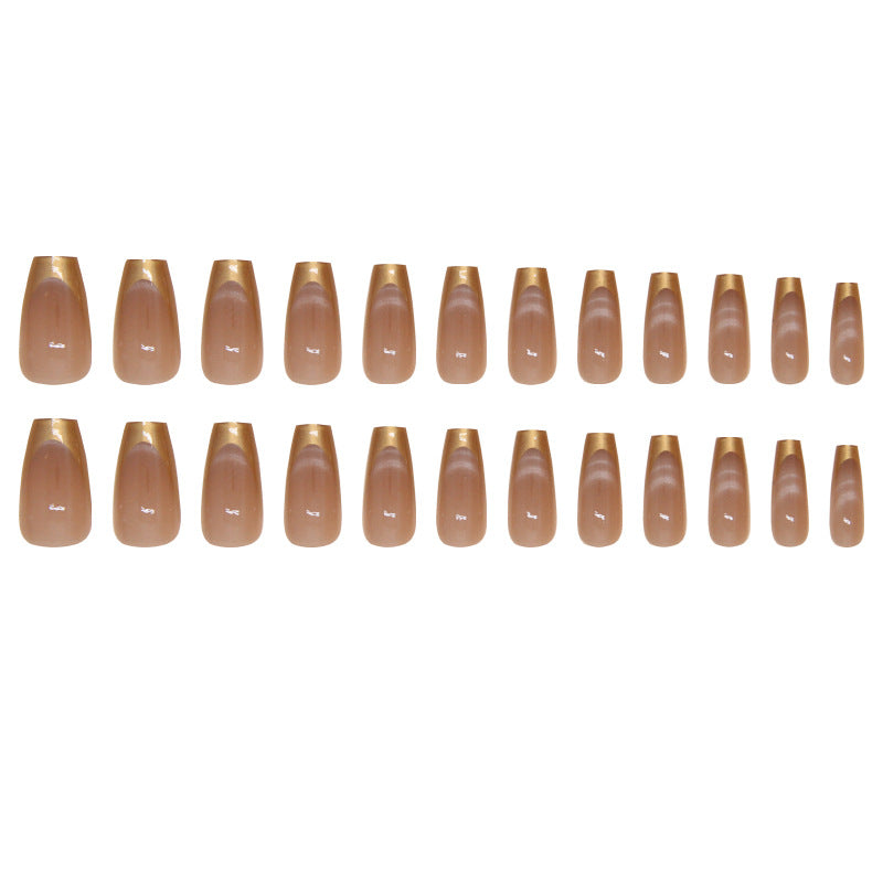 Parche para uñas con forma de ojo de gato, color marrón lujoso, parche para uñas desmontable, 24 piezas