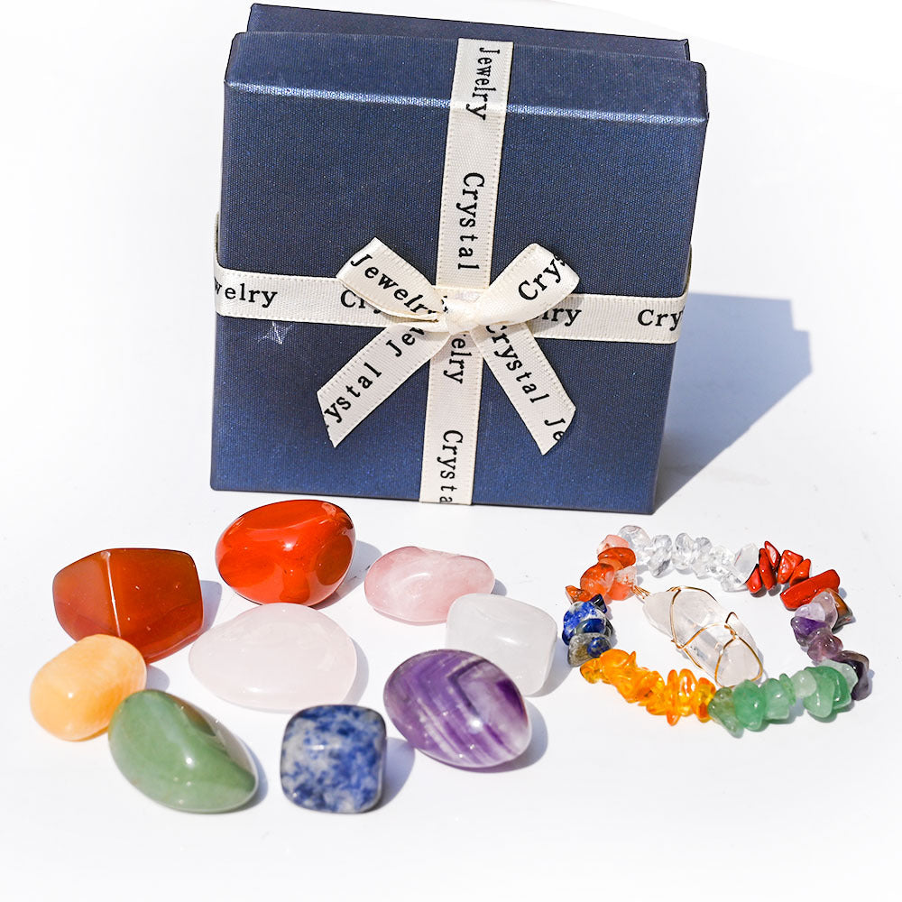 Colgante de cuarzo transparente con forma de corazón de cristal rosa natural y caja negra pulida para sanación Reiki (tamaño: aproximadamente 20 mm)