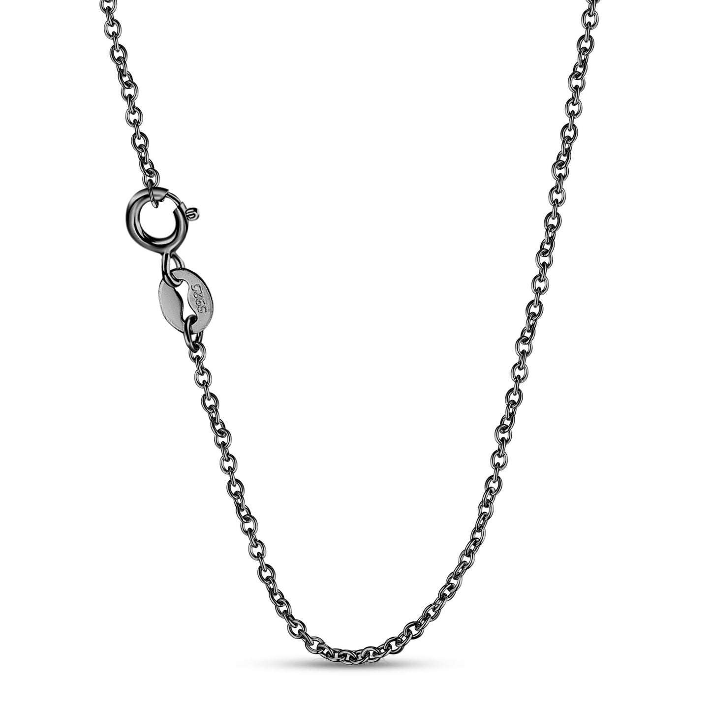 S925 Sterling Silver Necklace with Electroplated Black Gold Zircon and Dark Style Accessories