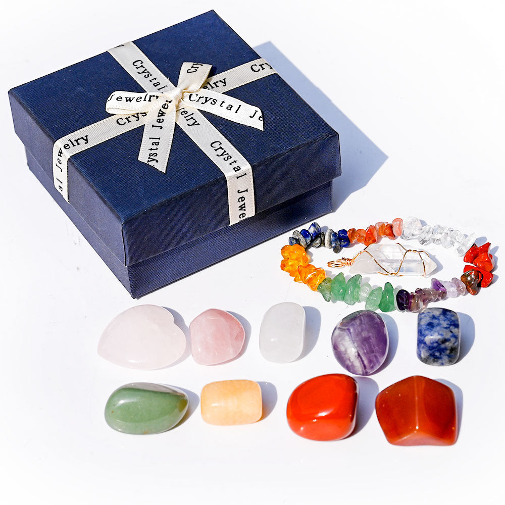 Colgante de cuarzo transparente con forma de corazón de cristal rosa natural y caja negra pulida para sanación Reiki (tamaño: aproximadamente 20 mm)