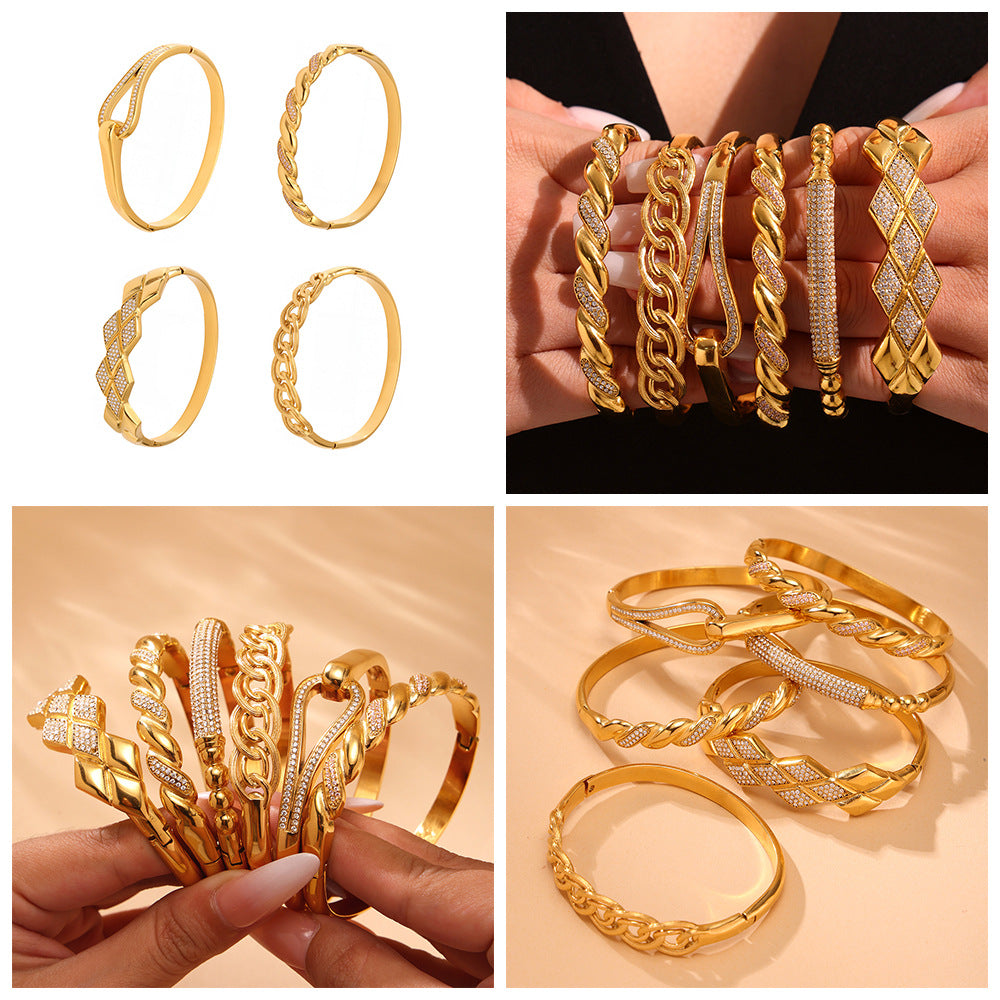 Stainless Steel Zircon Bracelet Titanium Steel Bracelet