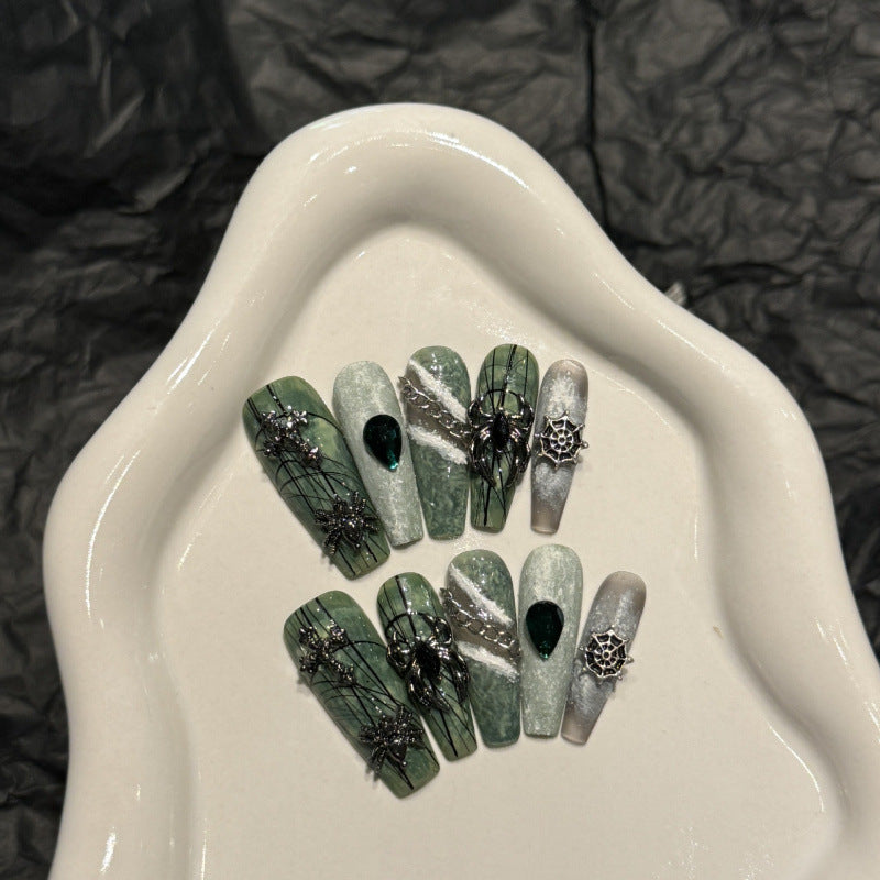 European and American Style Exaggerated Niche Abstract Heavy Industry Carved Handmade Nail Art