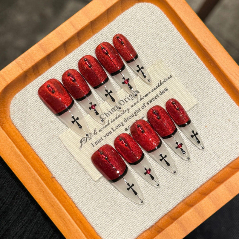 European and American Style Exaggerated Niche Abstract Heavy Industry Carved Handmade Nail Art