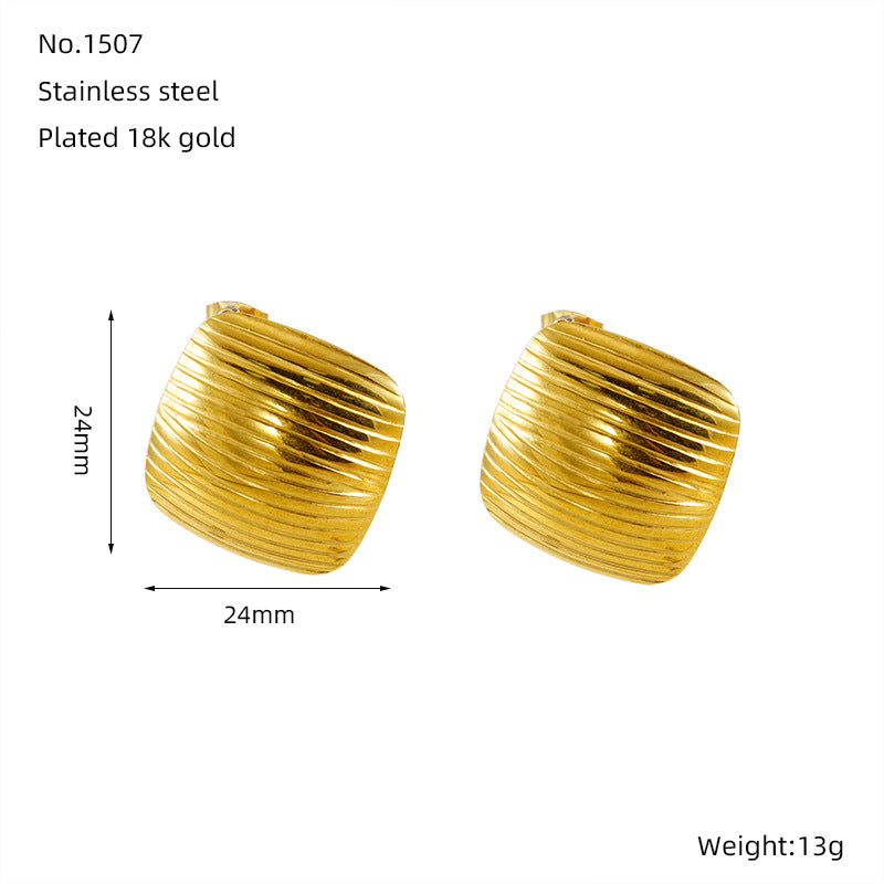 Pendientes geométricos minimalistas y de moda para mujer, diseño versátil y elegante, pendientes de acero inoxidable
