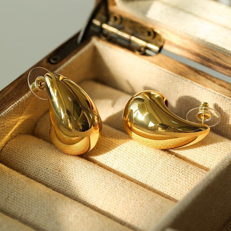Pendientes de gota de agua de acero inoxidable de moda con formas geométricas y pendientes personalizados, con accesorios simples y minimalistas