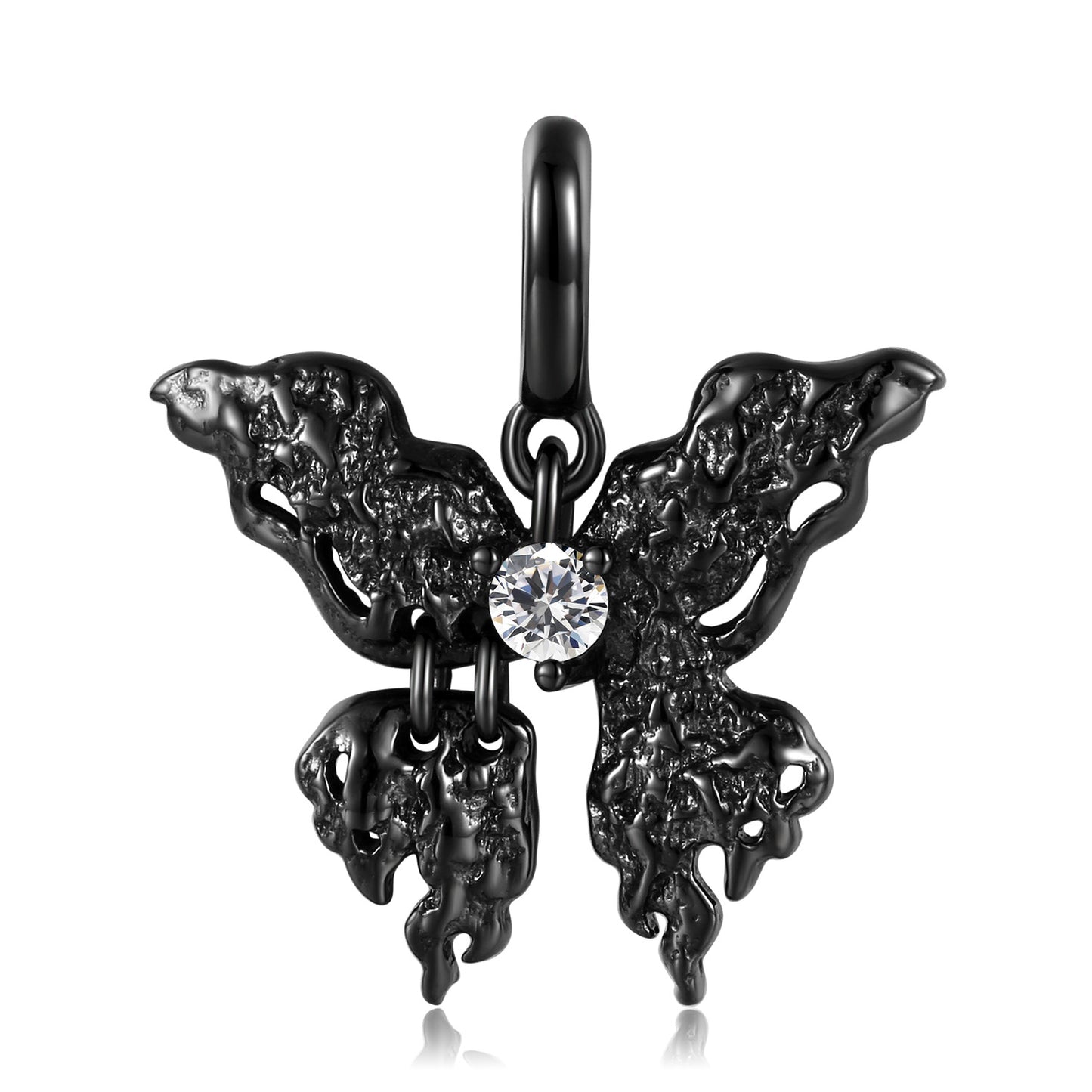 S925 Sterling Silver Necklace with Electroplated Black Gold Zircon and Dark Style Accessories