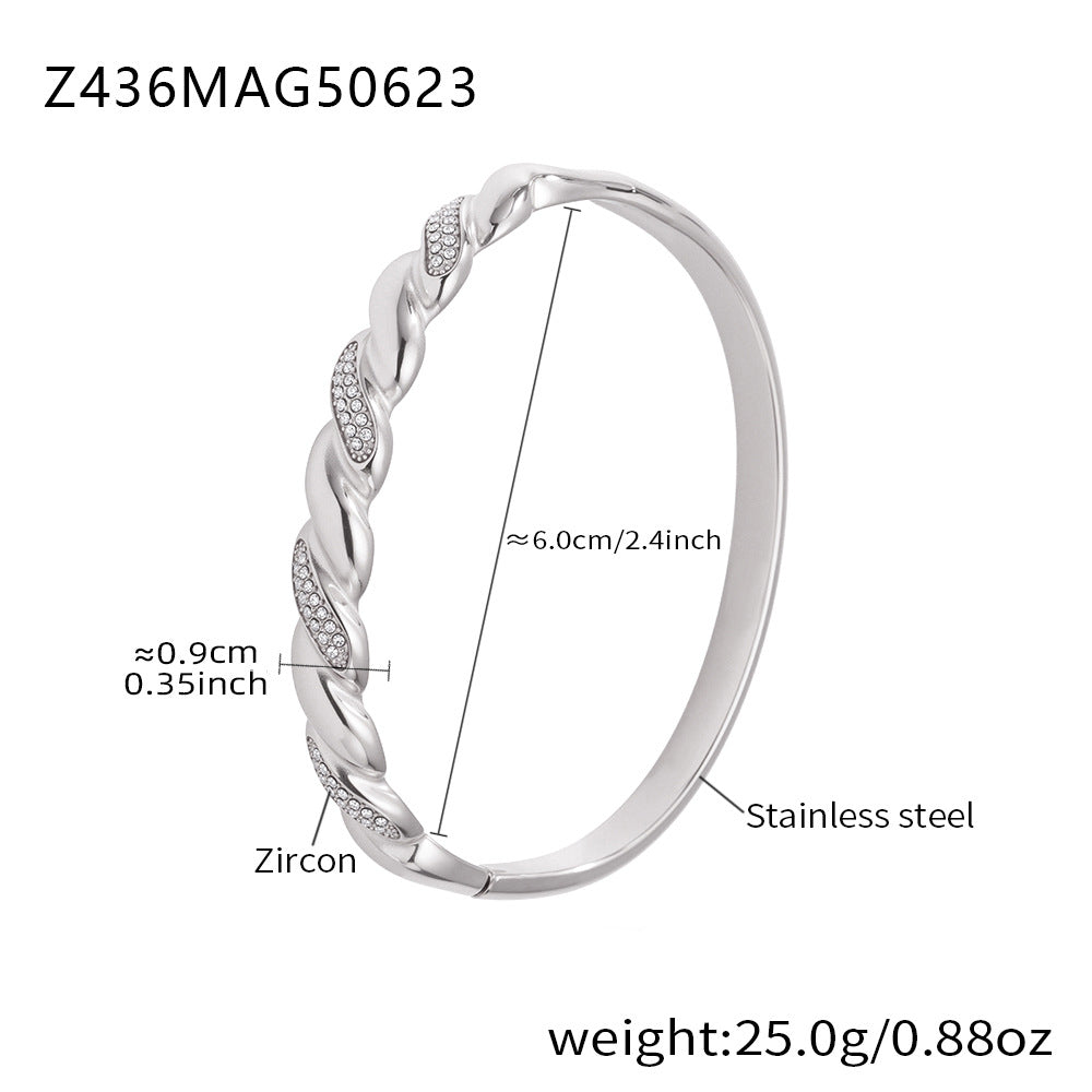 Stainless Steel Zircon Bracelet Titanium Steel Bracelet
