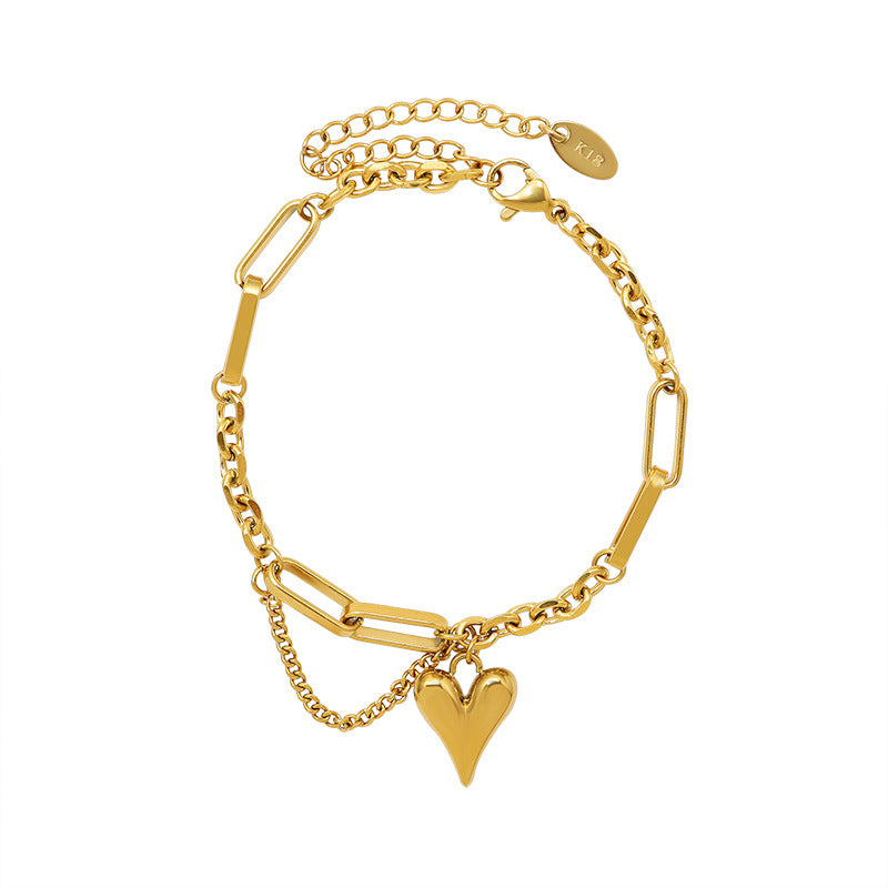Tassel Love Necklace Titanium Steel 18k Gold Love Bracelet Necklace