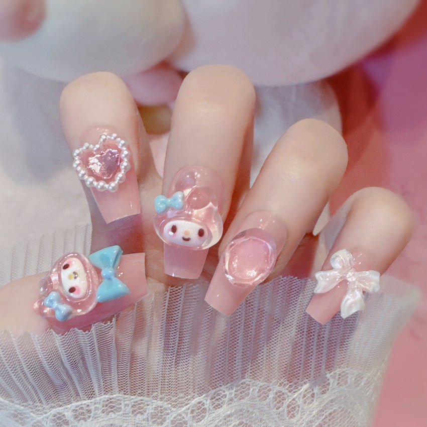 Dopamine Wearing Nail Art for Beautiful Girls, Cute Wearing Nail Stickers, Cute Wearing Nail Art