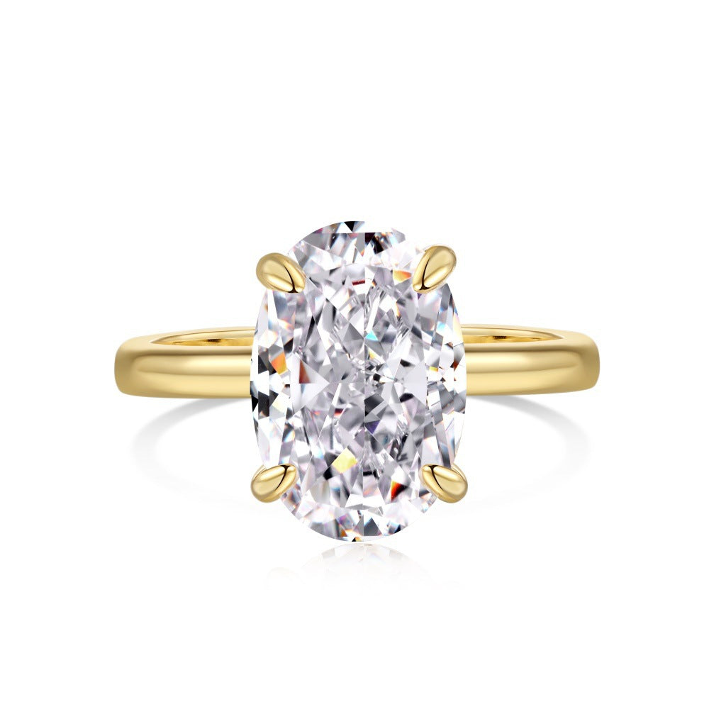 S925 Sterling Silver Ring with Female Design Sense, Super Sparkling Geometric Ice Flower Cut Zircon Ring