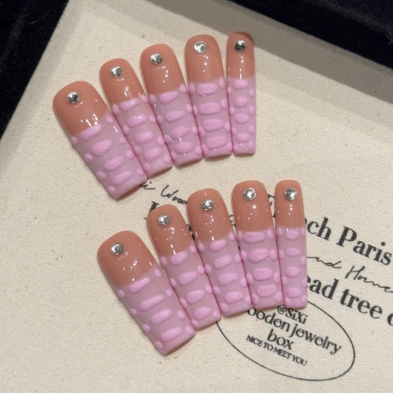 European and American Style Exaggerated Niche Abstract Heavy Industry Carved Handmade Nail Art