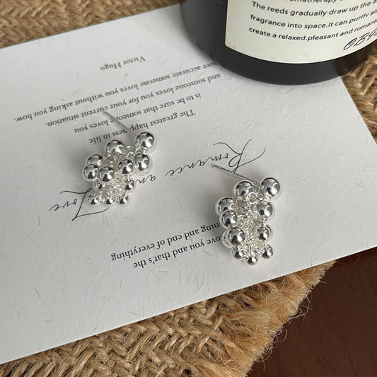 S925 Sterling Silver Vintage Grape Earrings Fashionable Earrings
