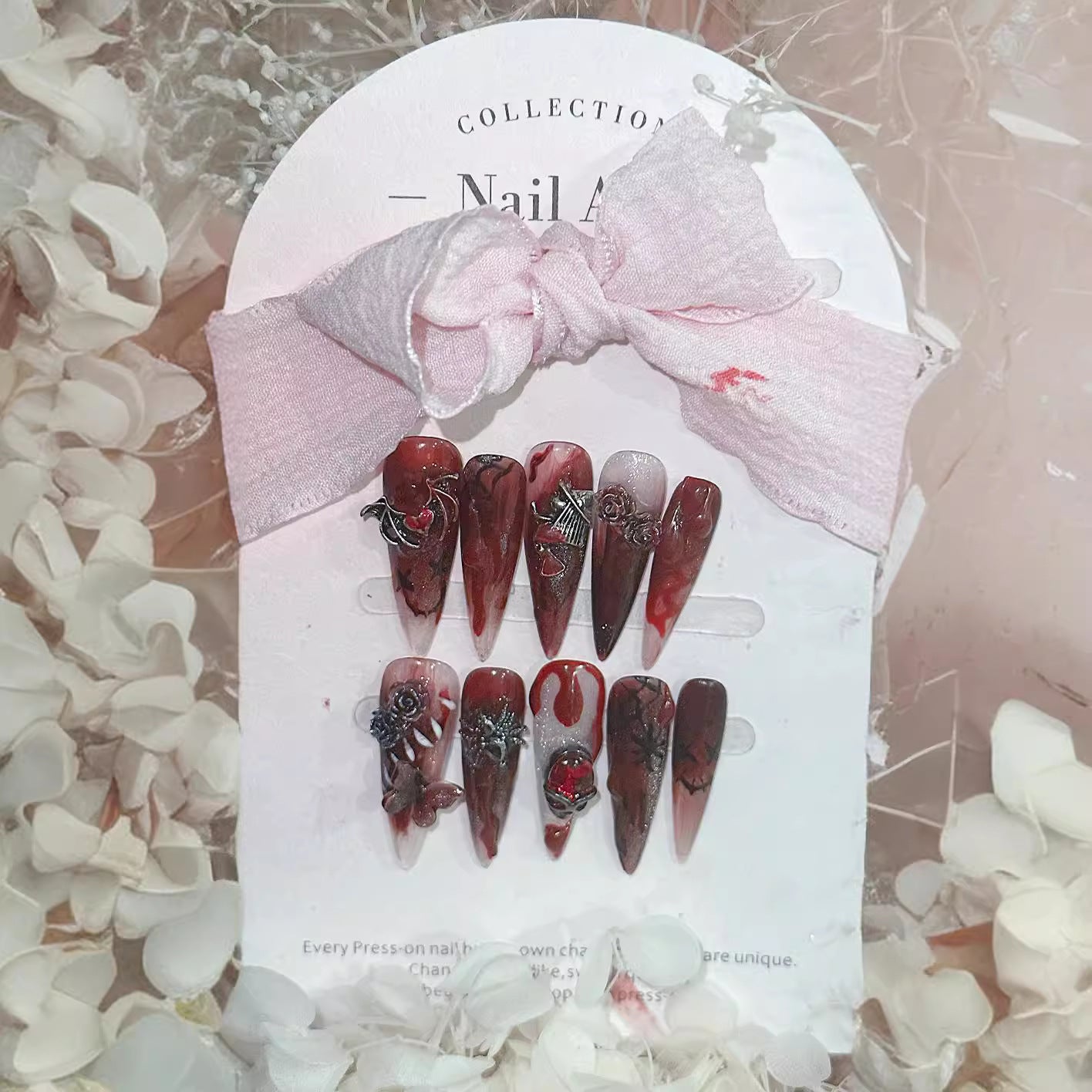 Halloween Handmade Armor Wearing Harry Potter Broom Blood Sacrifice Removable Fake Nails