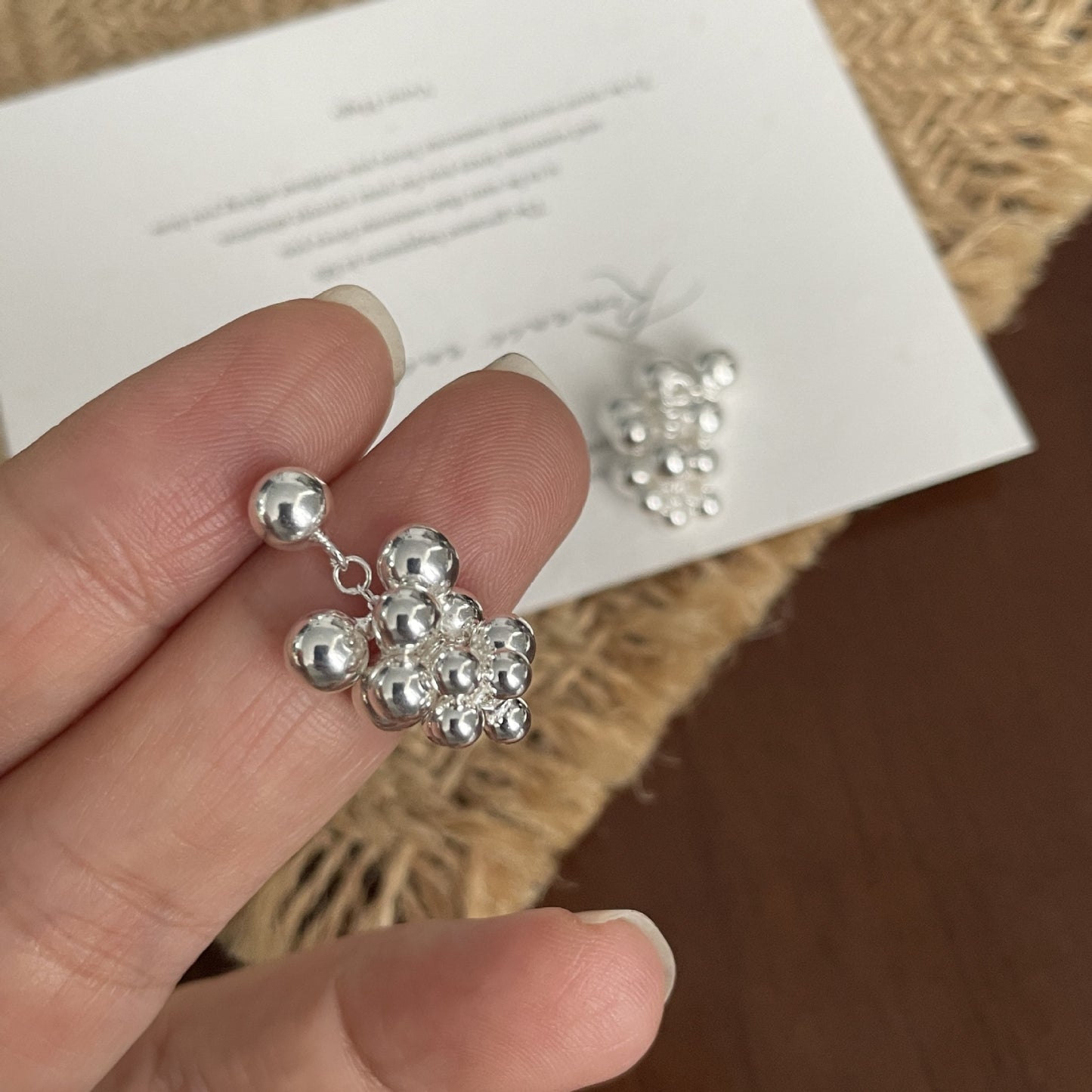 S925 Sterling Silver Vintage Grape Earrings Fashionable Earrings