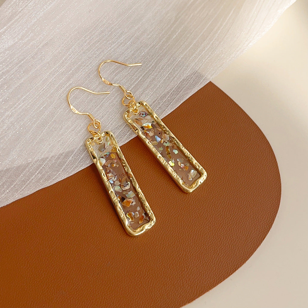 Pendientes de borlas de concha natural hechos a mano para mujer, estilo francés, nicho, pendientes de lujo ligeros, pendientes retro y de alta gama