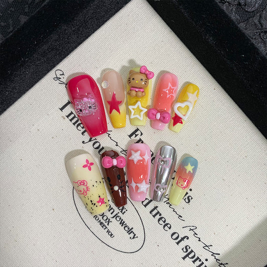 Handmade Nails Wear Methyldopamine KT Cat Powder Blusher Halo Dye Gradual Daily Versatile Style