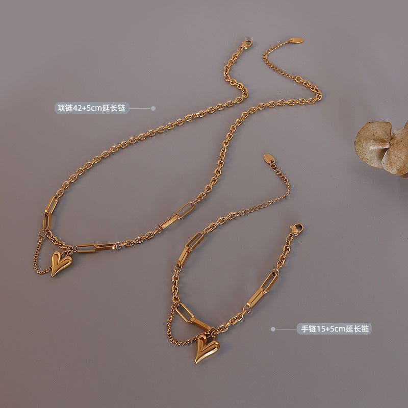 Tassel Love Necklace Titanium Steel 18k Gold Love Bracelet Necklace