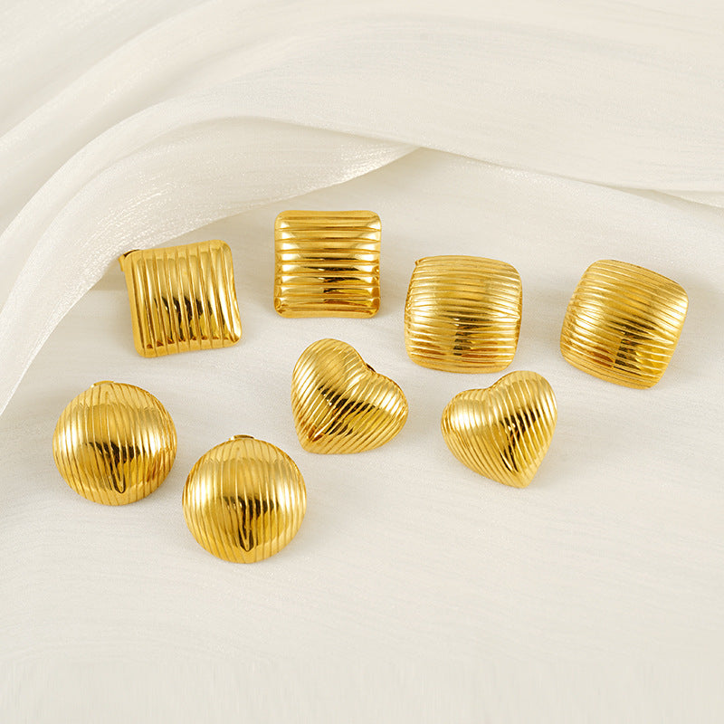 Pendientes geométricos minimalistas y de moda para mujer, diseño versátil y elegante, pendientes de acero inoxidable