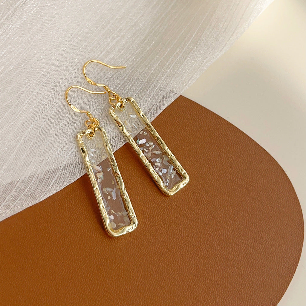 Pendientes de borlas de concha natural hechos a mano para mujer, estilo francés, nicho, pendientes de lujo ligeros, pendientes retro y de alta gama