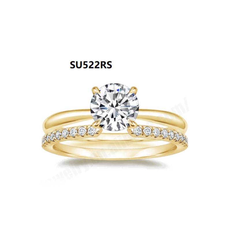 Light Luxury Layered Ring for Women, 925 Sterling Silver with Moissanite 1 Carat Wedding Ring with Certificate