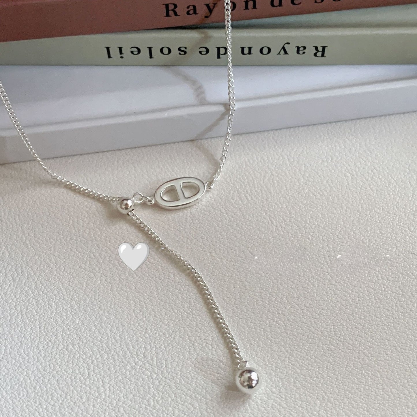 S925 Sterling Silver Necklace, Female Drawstring, Pig Nose Side Chain