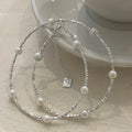 S925 Sterling Silver Pearl Shattered Silver Patchwork Necklace for Women To Wear in Layers
