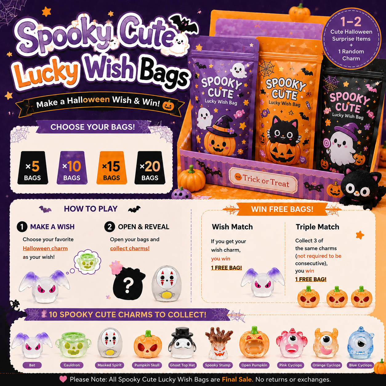 Spooky Cute Lucky Wish Bags 👻🎃