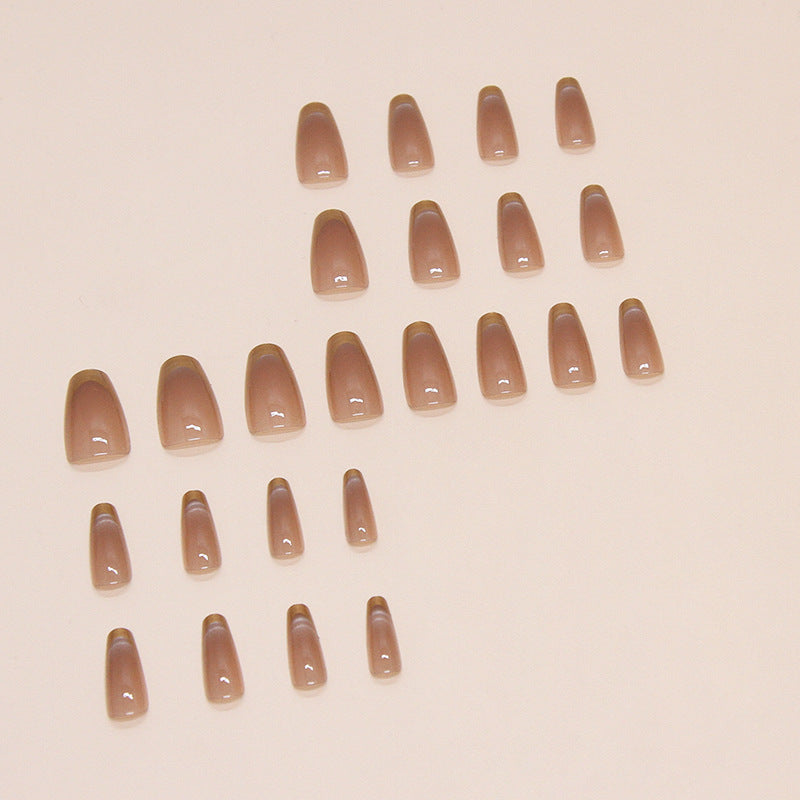 Cat Eye Wearing Nail Patch, Luxurious Brown Color, Detachable Nail Patch, 24 Pieces