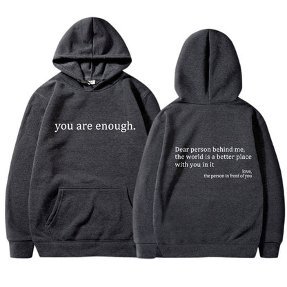 Women's Fleece Hoodie with Lettering Slogan Print Kangaroo Pocket Drawstring Print Hoodie Oversized